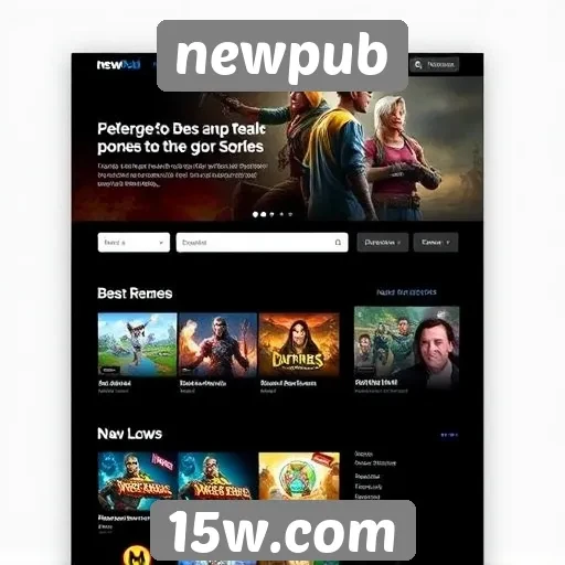 Análise da interface do site de jogos newpub