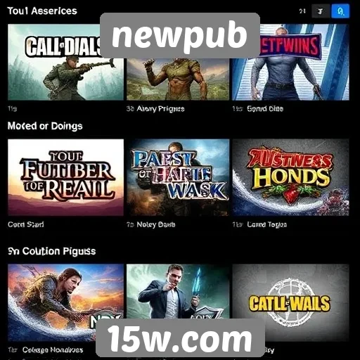 Comparativo de jogos populares disponíveis no newpub